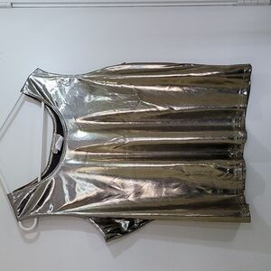 Notations Metallic Gold Tank Top Women's Size XL